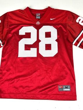Nike team OHIO STATE BUCKEYES Football Jersey #28 Youth Medium Beanie Wells OSU
